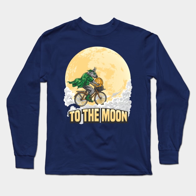 Bitcoin to the moon Long Sleeve T-Shirt by Teebee